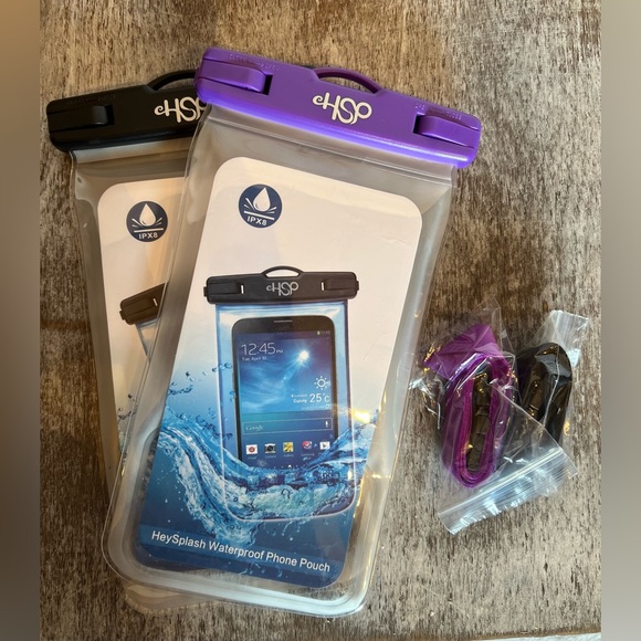 HeySplash Waterproof Phone Pouch Set - Purple & Black - Picture 1 of 5